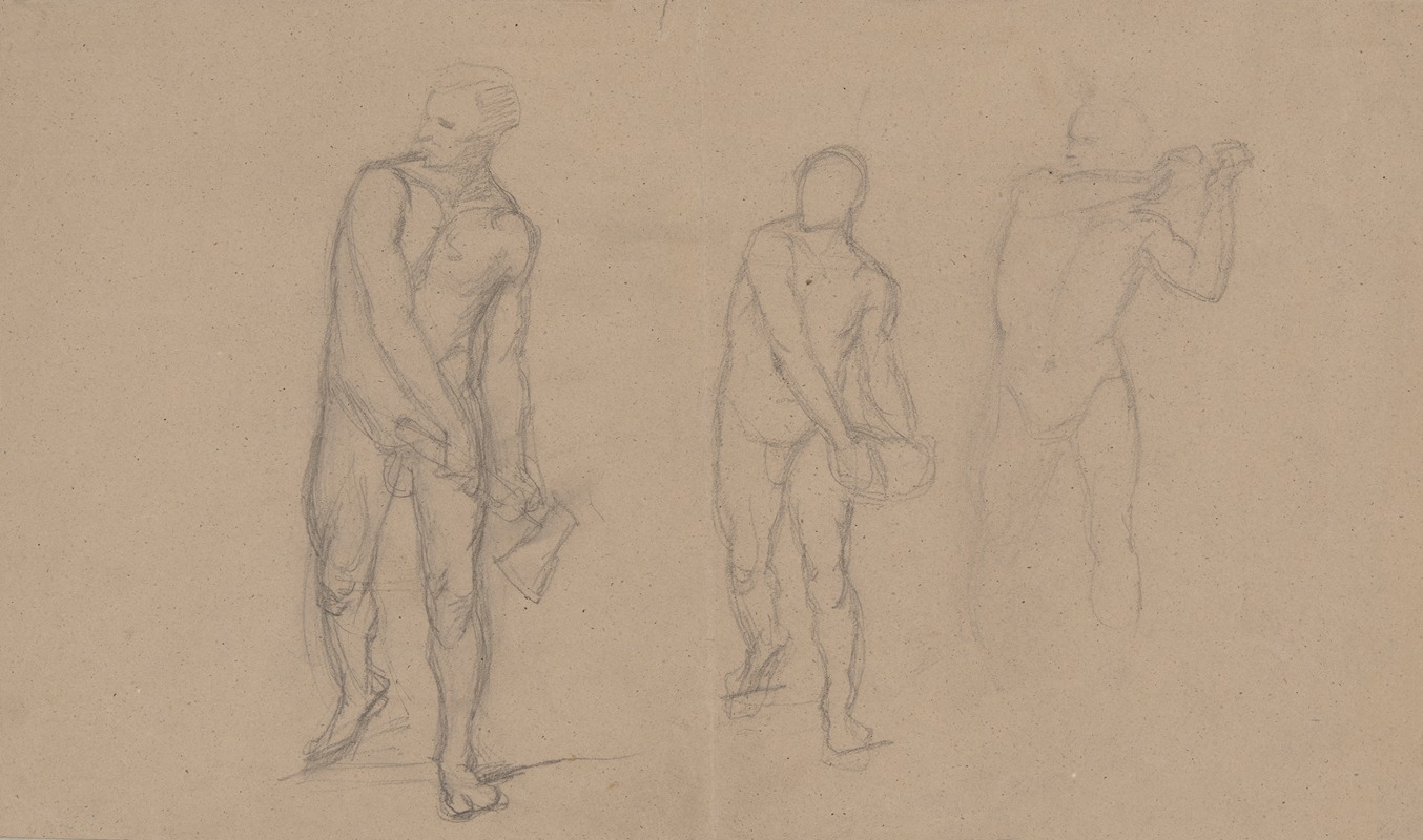 Józef Simmler - Three sketches of male nudes for the painting ‘Martyrdom of St. Matthias’