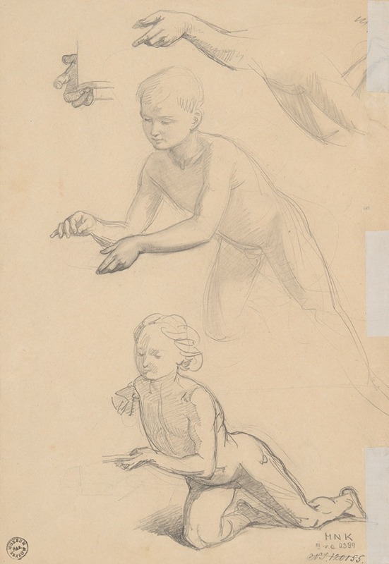 Józef Simmler - Two sketches of a nude boy
