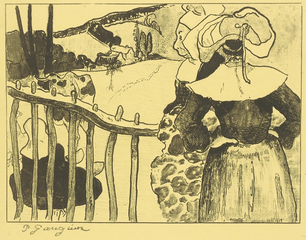 Paul Gauguin - Breton Women Beside a Fence