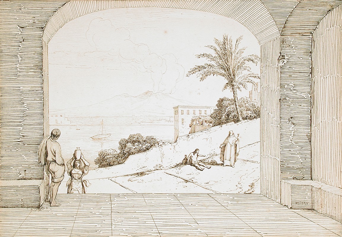Théodore Caruelle d'Aligny - View of Naples and Mount Vesuvius