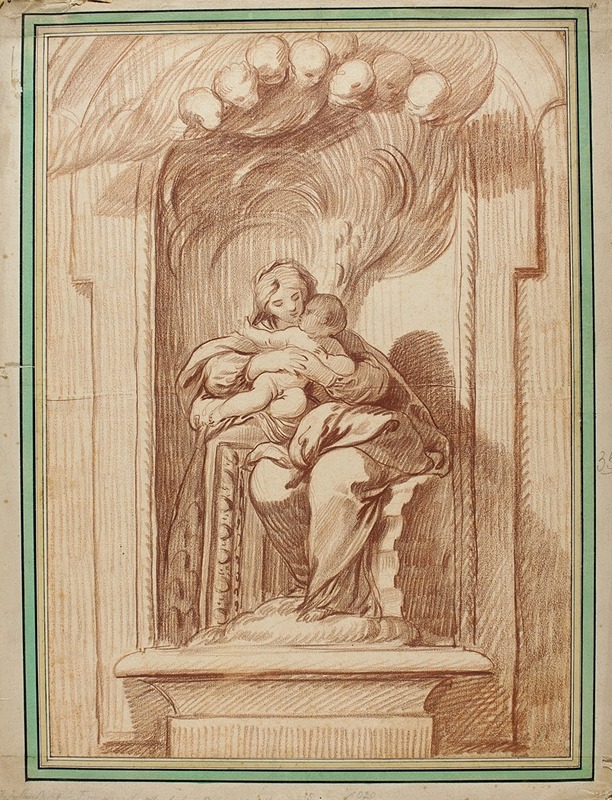 Anonymous - Madonna and Child Seated in a Niche