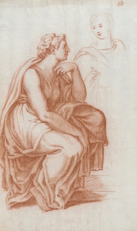Anonymous - Study of a Seated Female Figure in Ancient Dress