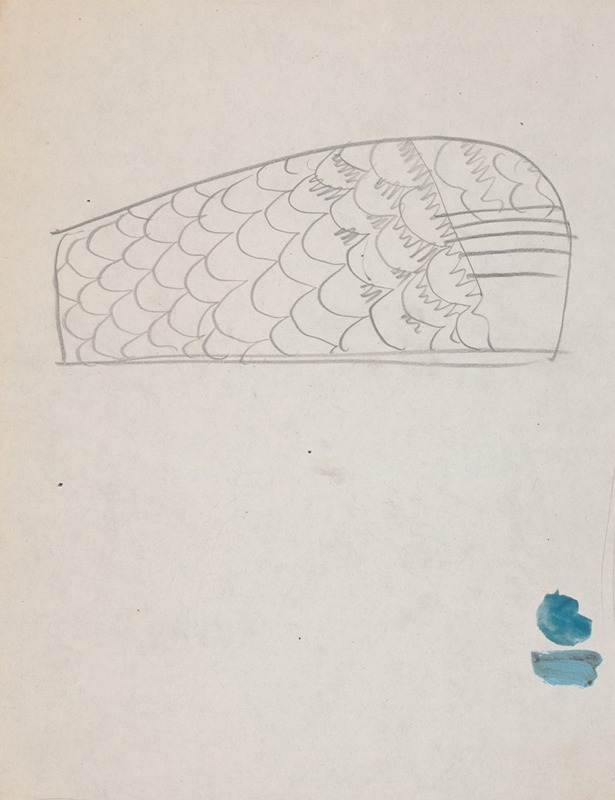 Winold Reiss - Suggested treatments of Auditorium for Theatre and Concert Hall, New York World’s Fair 1939. Sketch for unlettered scheme (fishscale pattern)