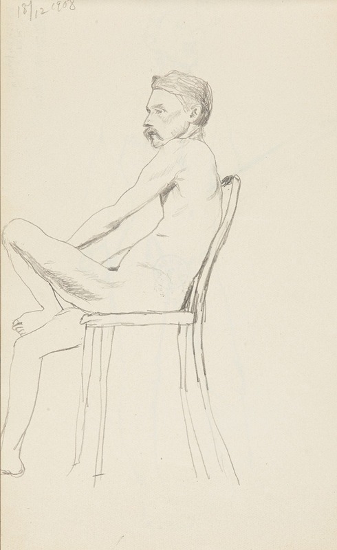 Adolf Sternschuss - akt siedzącego mężczyzny