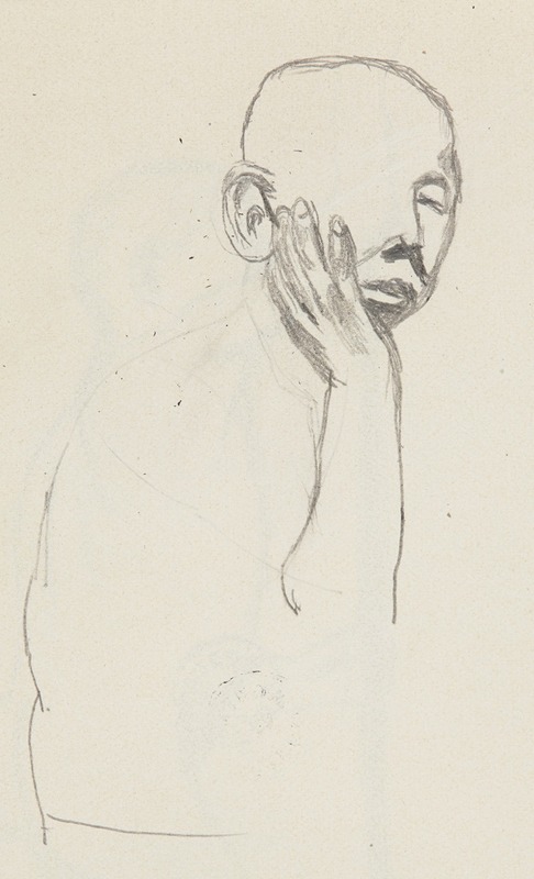 Adolf Sternschuss - popiersie mężczyzny podpierającego dłonią twarz (szkic)
