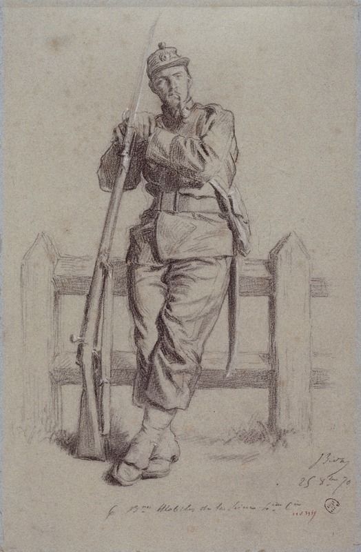 Alexandre Bida - Portrait d’Armand Templier en uniforme de mobile.