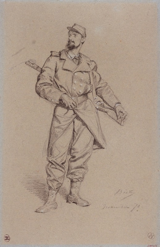 Alexandre Bida - Portrait de G. Clairin, artiste peintre, pendant le siège de Paris.