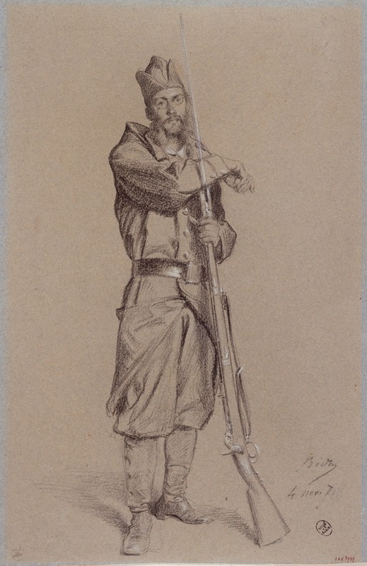 Alexandre Bida - Portrait de G. Fouret pendant le siège de Paris.