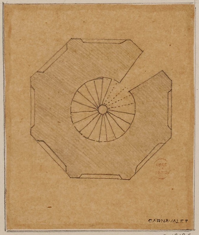 Alfred Bonnardot - Plan du rez-de-chaussée de la Tour octogonale du cimetière des Saints-Innocents