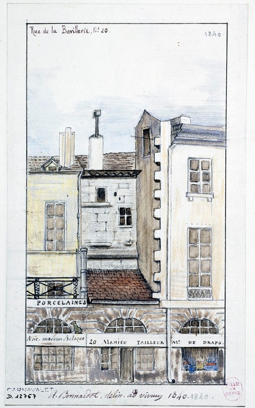 Alfred Bonnardot - Restes de l’ancien bâtiment extérieur du Palais, côté de la rue de la Barillerie