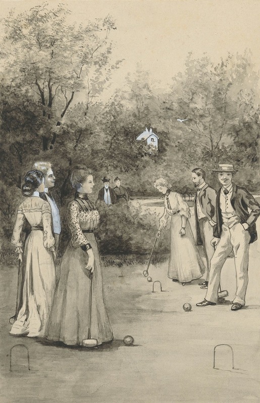 Anna Maria Kruijff - Mannen en vrouwen spelen croquet