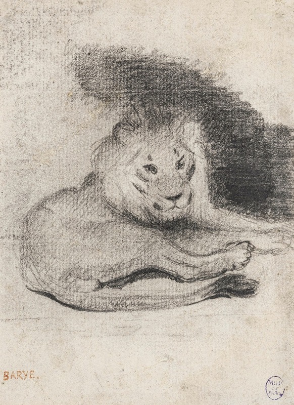 Antoine-Louis Barye - Etude de lion couché
