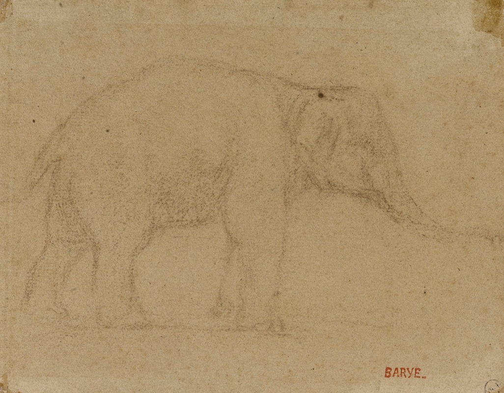 Antoine-Louis Barye - Etude d’éléphant marchant