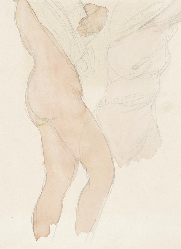 Auguste Rodin - Studieblad met twee vrouwen die hun hemd uittrekken