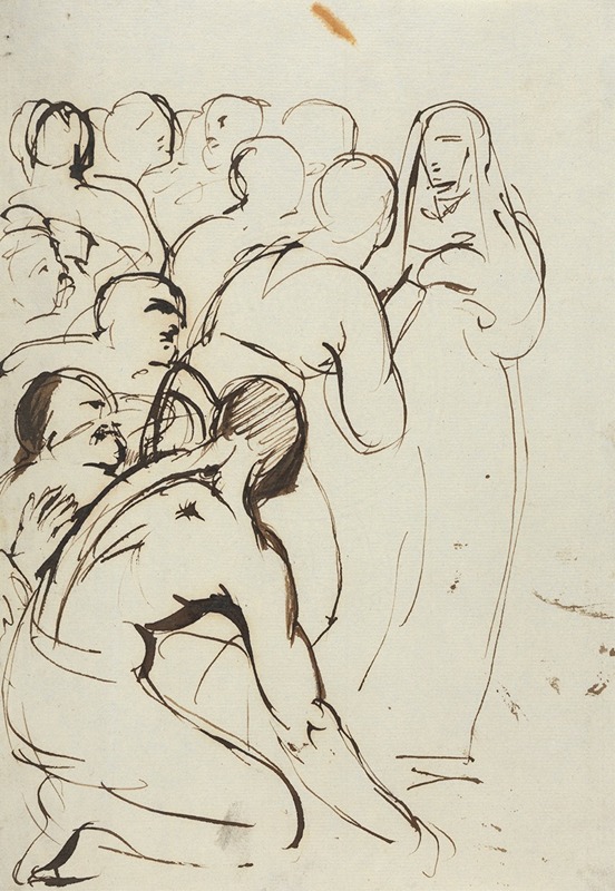 Benjamin Robert Haydon - Study of a Group of Figures, Kneeling and Standing