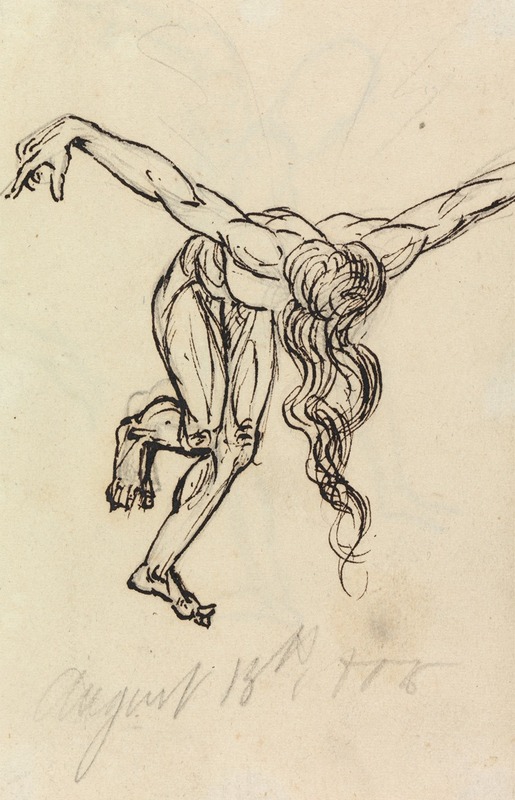 Benjamin Robert Haydon - Study of a Nude, Leaning Forward, with Arms Extended Out