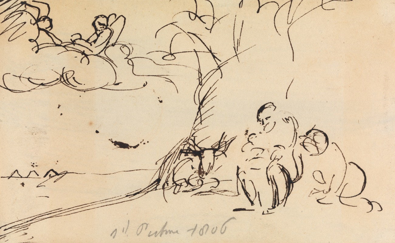 Benjamin Robert Haydon - Study of Figures Sitting Under a Tree