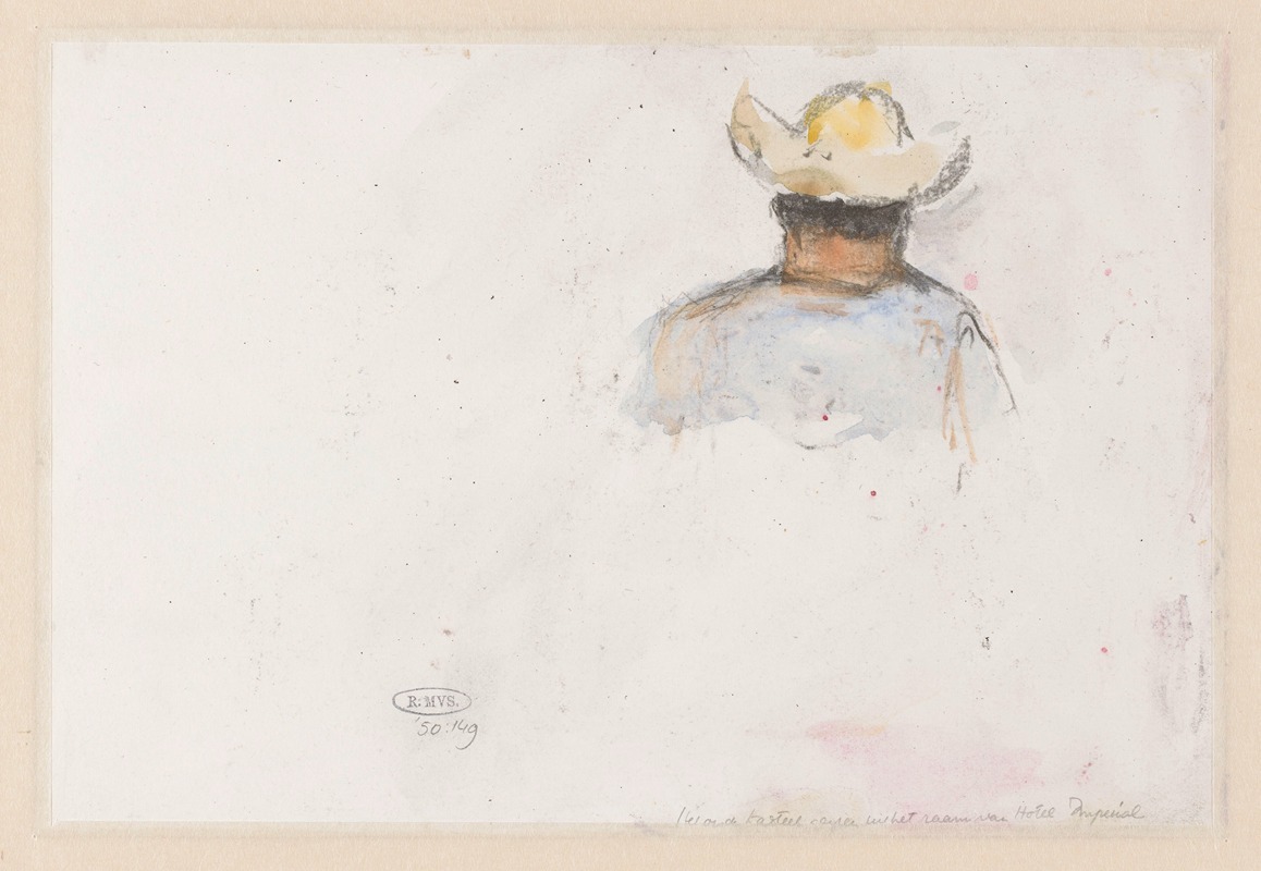 Carel Nicolaas Storm van 's-Gravesande - Figuurstudie van een man met een hoed