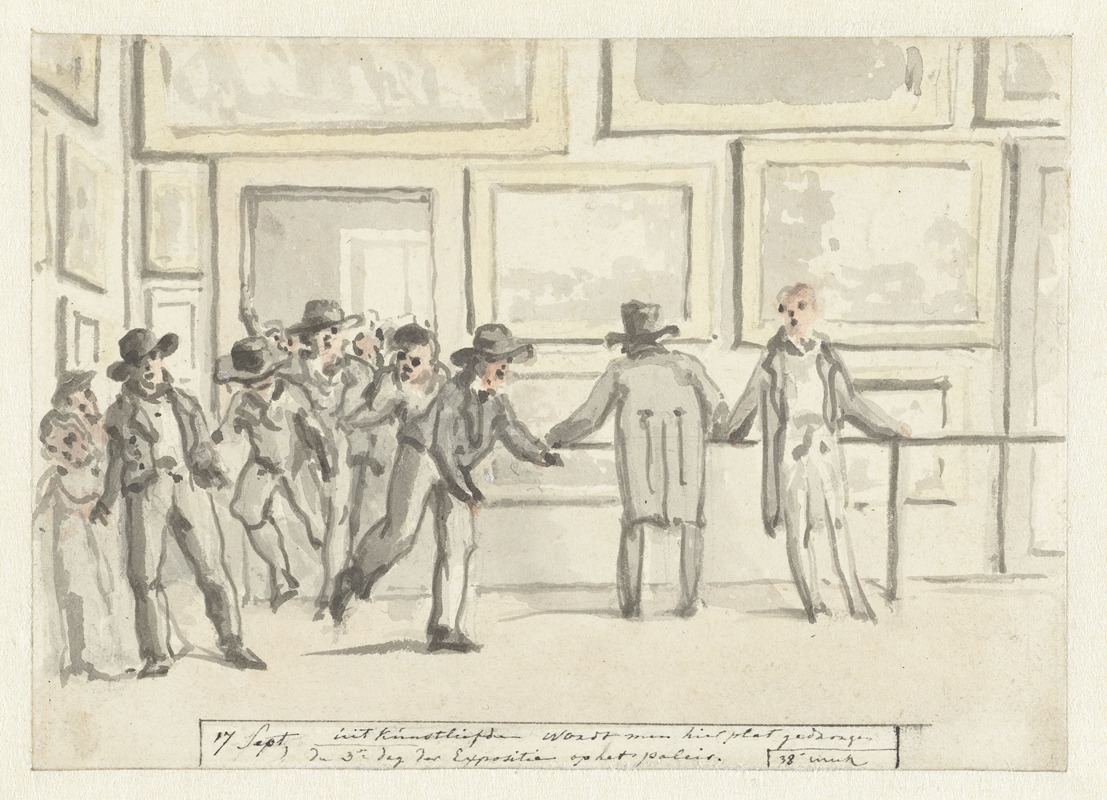 Christiaan Andriessen - Bezoekers op de Kunsttentoonstelling te Amsterdam in 1808