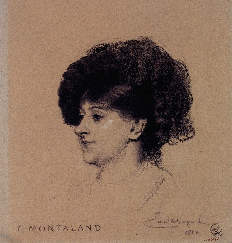 Émile-Antoine Bayard - Portrait de Céline Montaland, actrice du Palais Royal.