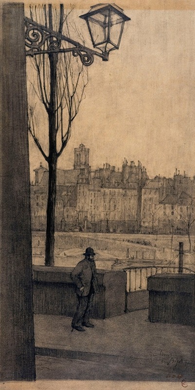 Eugène Béjot - Le quai de l’hôtel de ville pris du quai Bourbon.