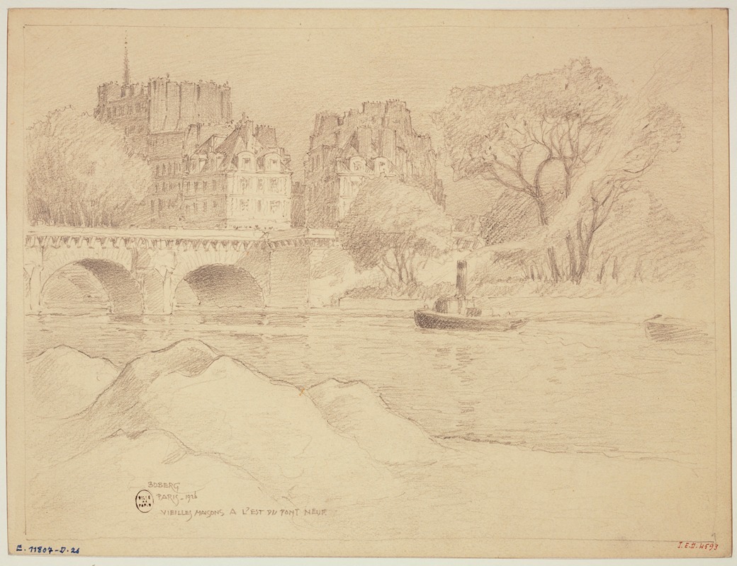 Ferdinand Boberg - La Seine et le Pont Neuf