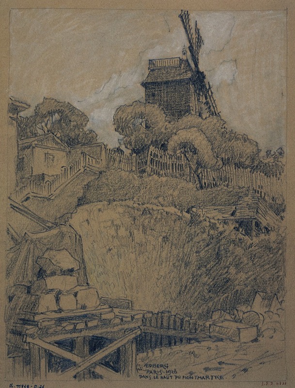 Ferdinand Boberg - Un moulin, dans le haut de Montmartre