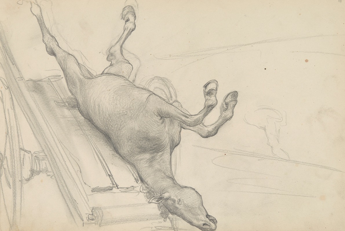 Henryk Siemiradzki - szkic padłego konia do obrazu ‘Pogrzeb wodza Rusów’