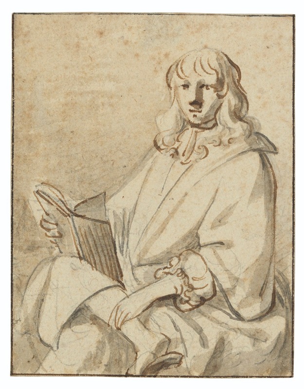 Juriaen Pool - A young man seated with a book