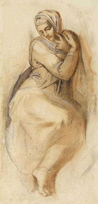 Léon Bonnat - Etude de la Vierge du Jugement Dernier de la Chapelle Sixtine à Rome, par Michel-Ange