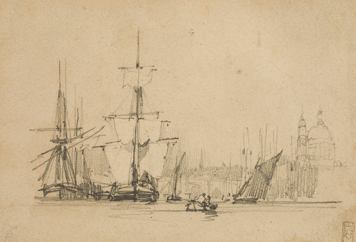 Richard Parkes Bonington - View of the Thames with the dome of Saint Paul’s Cathedral, London