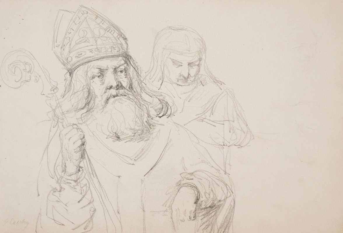 Stanisław Cercha - Portret świętego – szkic