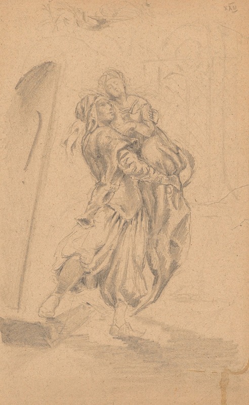 Stanisław Wyspiański - A Man Carrying a Woman on his Hands