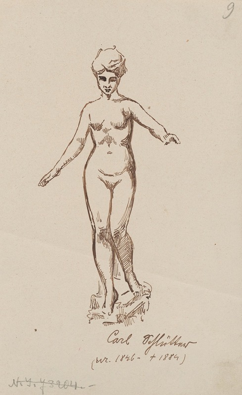 Stanisław Wyspiański - A nude woman. Sketch based on Carl Schlüter’s sculpture
