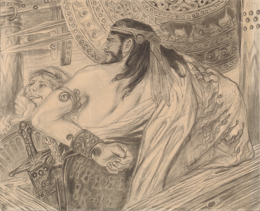 Stanisław Wyspiański - ‘Agamemnon powstaje na Achillesa i Menelaos’ (Dwaj Atrydzi). Ilustracja do ‘Iliady’ Homera