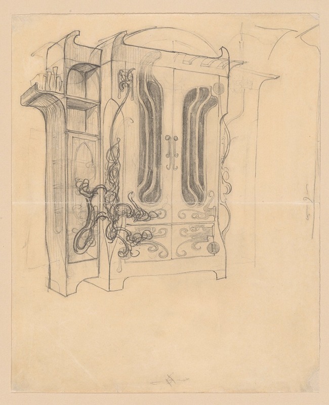 Stanisław Wyspiański - Design of an Art Nouveau cabinet