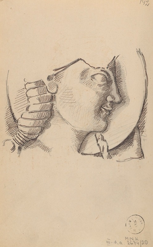 Stanisław Wyspiański - Drawing of Persephone’s head from an Ancient bas-relief