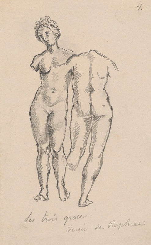 Stanisław Wyspiański - Drawing of Raphael’s ‘Three Graces’.