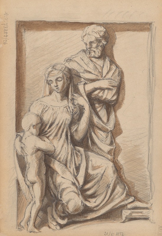Stanisław Wyspiański - Drawing of the sculpture depicting the Holy Family