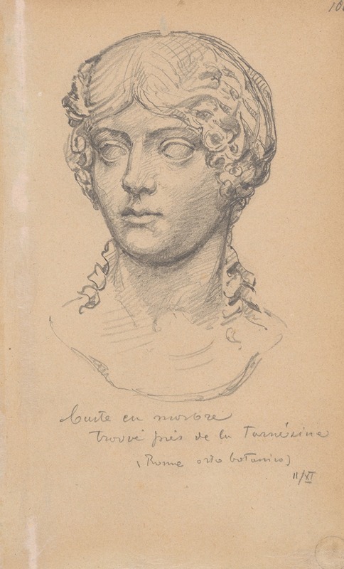 Stanisław Wyspiański - Engraving of an antique sculpture from Villa Farnesina garden in Rome