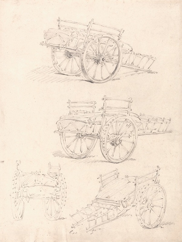 Thomas Girtin - Four Studies of a Hay Cart