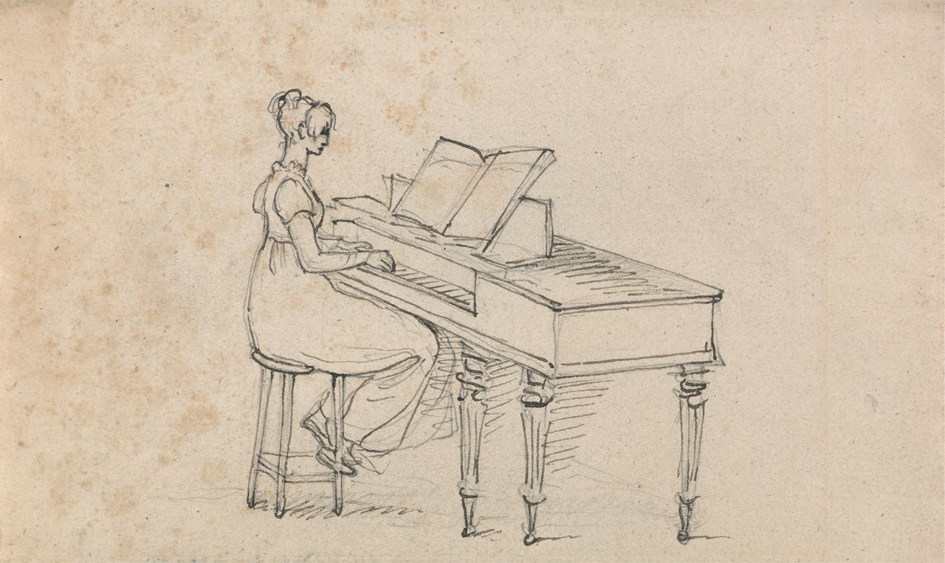 Benjamin West - Woman at a Square Piano