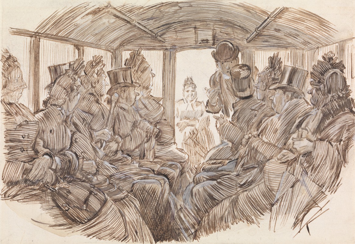 Charles Samuel Keene - Interior of a Bus