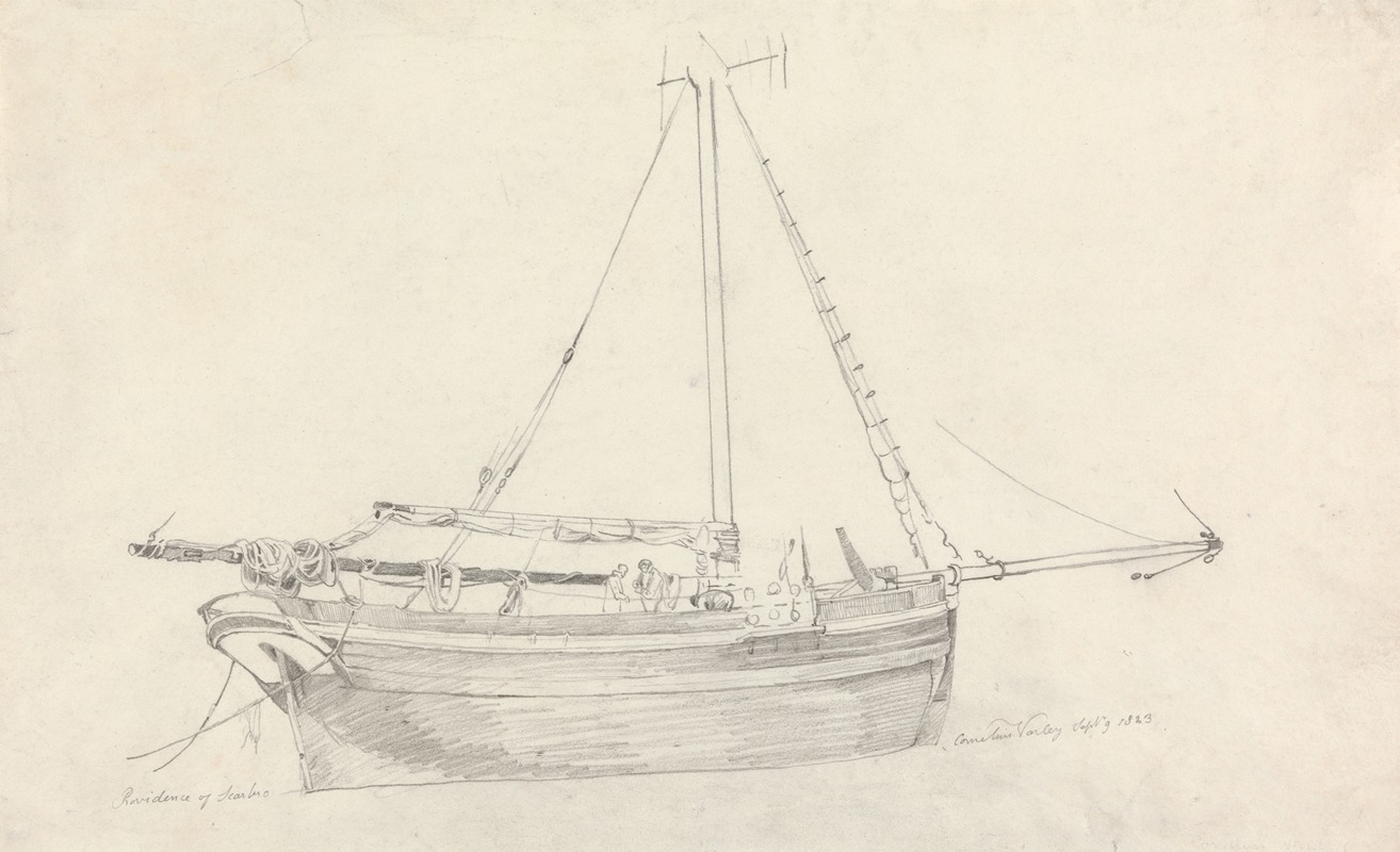 Cornelius Varley - Fishing Vessel ‘Providence’ of Scarborough
