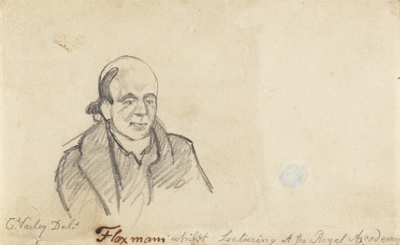 Cornelius Varley - John Flaxman whilst Lecturing at the Royal Academy