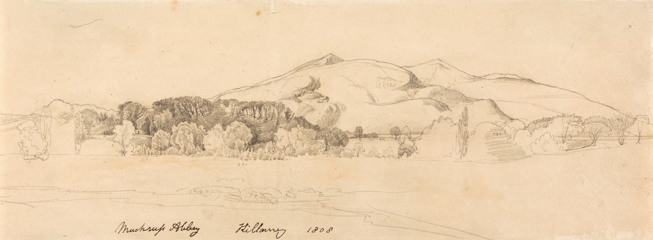 Cornelius Varley - Muckross Abbey, Killarney