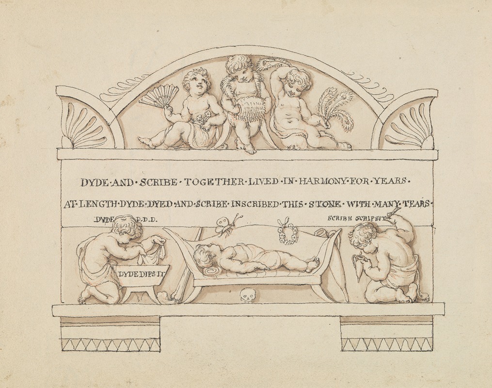 Edward Francis Burney - Design for Monument to Dyde and Scribe