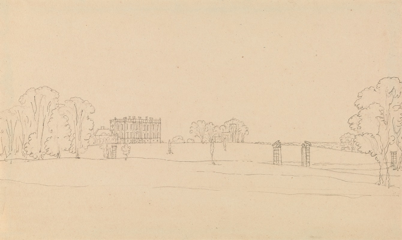 Edward Francis Burney - Distant View of Easton Neston, Northants