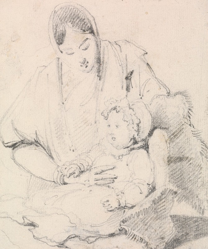 George Chinnery - Young Indian Nurse with English Child