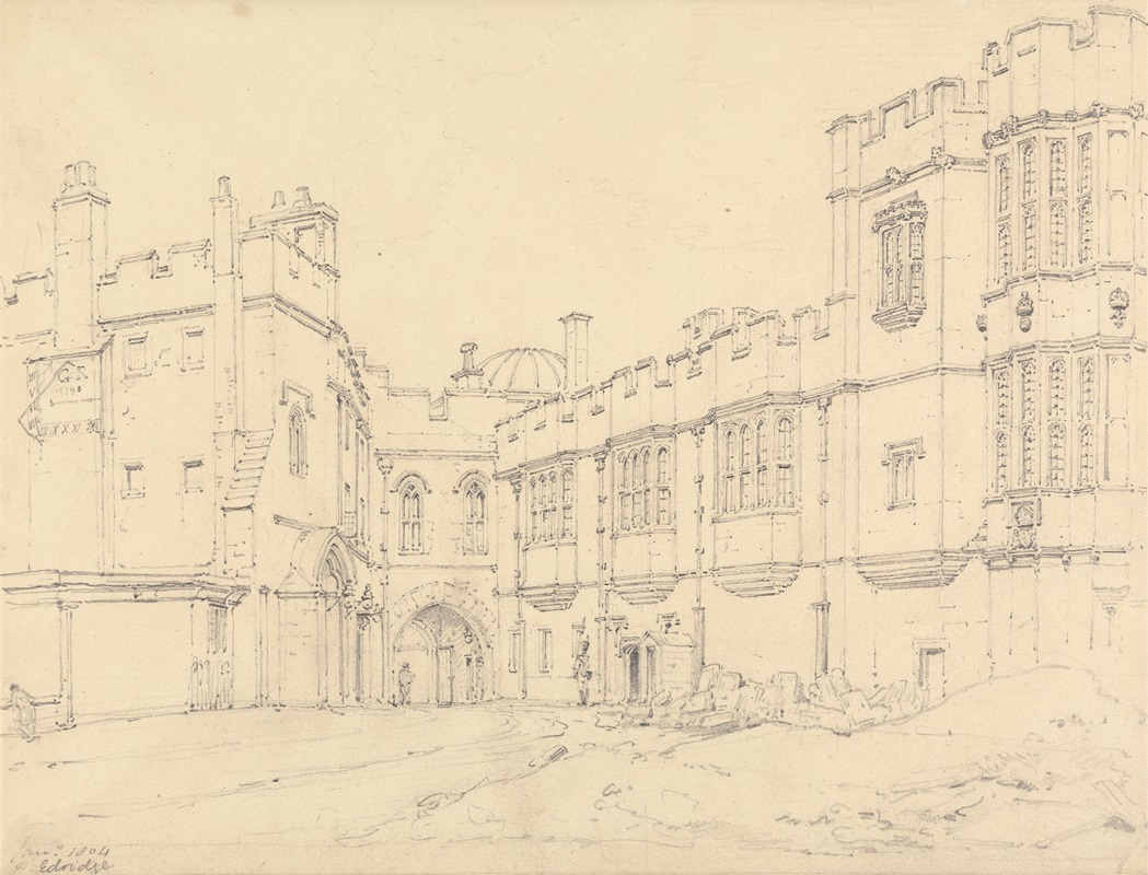 Henry Edridge - Queen Elizabeth’s Gallery and Black Prince’s Gate, Windsor